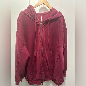 Free People size M oversized zip up hoodie